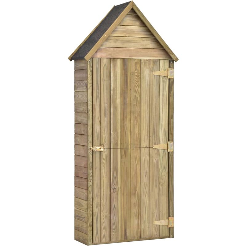 

Caseta herramientas jardín con puerta madera pino 77x37x178cm - Marrón