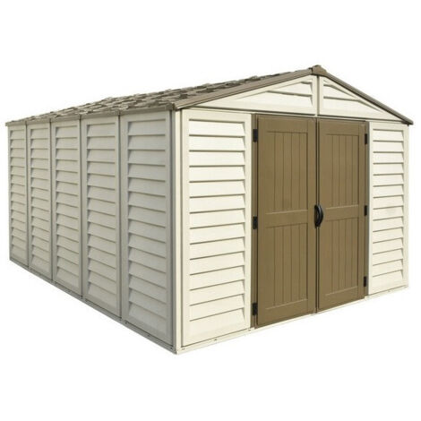 Caseta jardín - DURAMAX - Woodbridge Plus 10.5 x 13 - PVC - Color beige/marrón