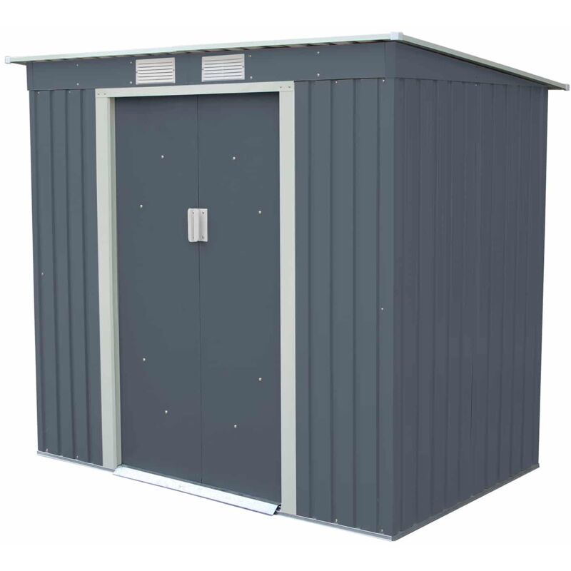 

gardiun - Caseta Metálica Buckingham 2,43 m² Exterior 121x201x176 cm Acero Galvanizado Gris Antracita - KIS12999