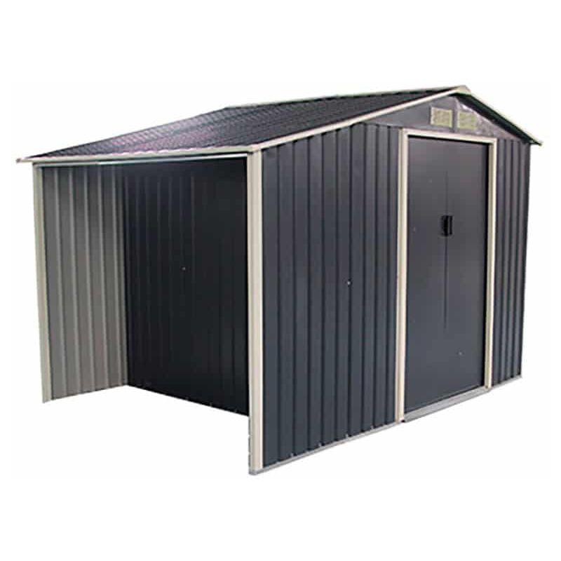 

Caseta Metálica Gardiun Ontario Con Leñero 5,31 m² Exterior 191x278x195 cm Acero Galvanizado Gris Antracita - KIS12972