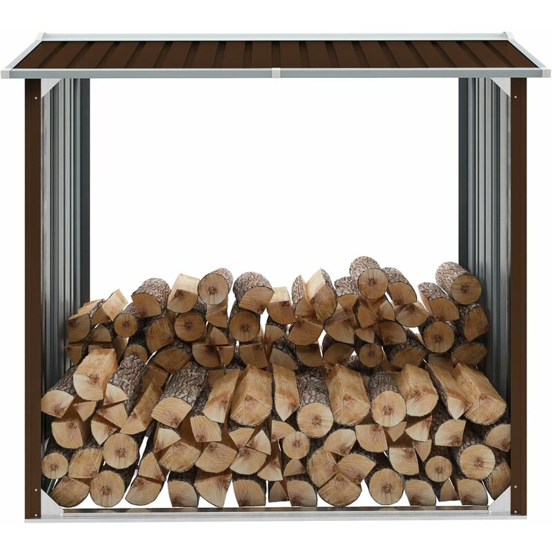 

Caseta jardín para leña acero galvanizado marrón 172x91x154 cm - Marrón