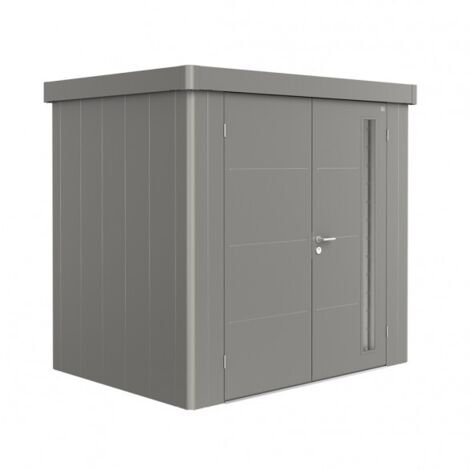 CASETA METALICA BIOHORT JARDIN NEO 2C DOBLE PUERTA COLOR GRIS OSCURO METALICO