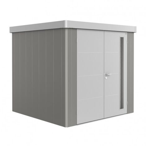 CASETA METALICA BIOHORT JARDIN NEO 3B DOBLE PUERTA COLOR GRIS OSCURO METALICO