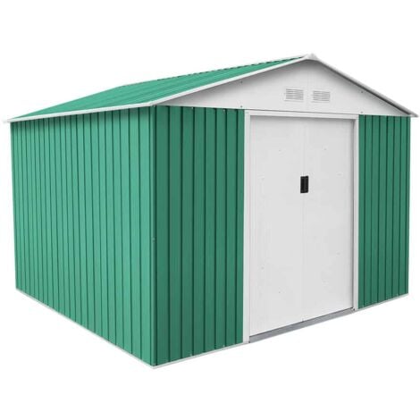 Caseta Metálica Gardiun Bristol 7,74 m² Exterior 241x321x205 cm Acero Galvanizado Verde