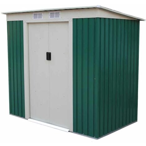 Caseta Metálica Gardiun Buckingham 2,43 m² Exterior 121x201x176 cm Acero Galvanizado Verde