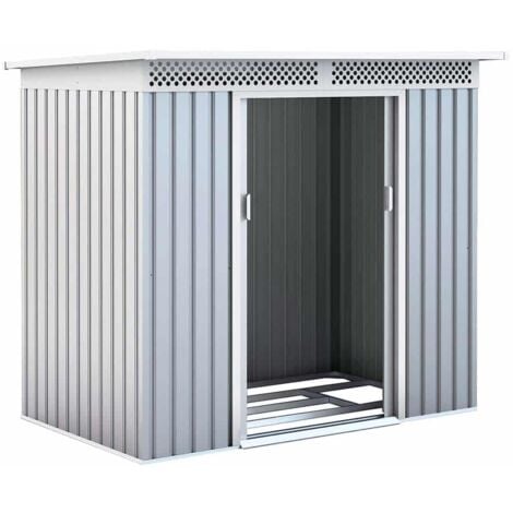 Caseta Metálica Gardiun Kingston 3 m² Exterior 142x213x184 cm Acero Galvanizado Silver/Blanco