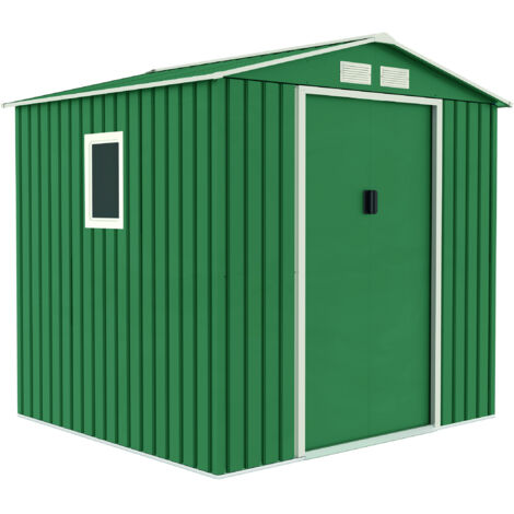 CASETA METALICA MENORCA VERDE HIGH DOOR 2.13X2.05X1.91 M NORTENE