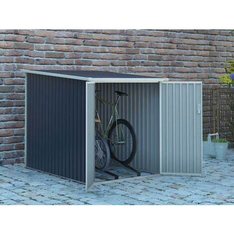 Caseta para bicicletas NIKI de acero galvanizado gris - 2,81 m² - Venta-unica - Gris antracita