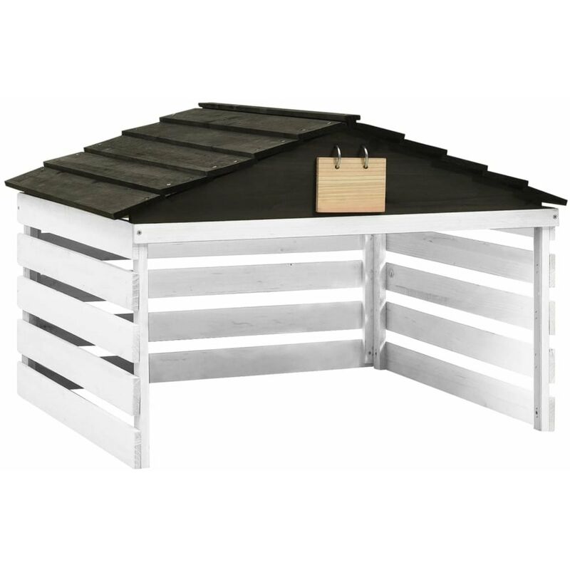 

Caseta de cortacesped robotico blanco y negro 78x74x54 cm abeto