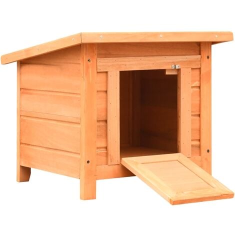 Caseta para gatos madera maciza de pino y abeto 50x46x43,5 cm - Marrón
