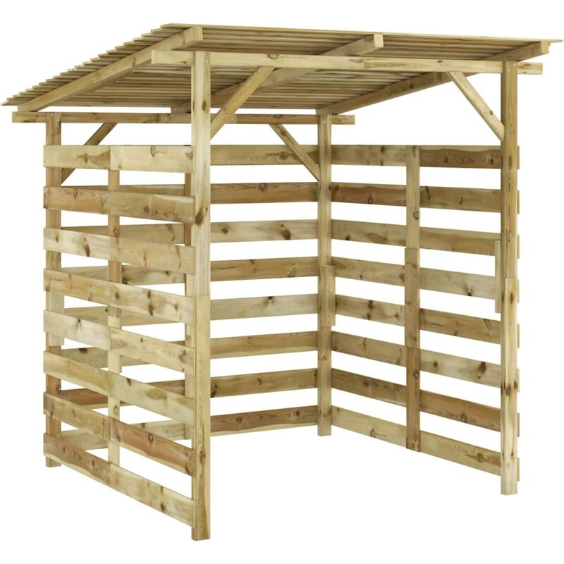 

Caseta para leña de madera de pino impregnada - Marrón