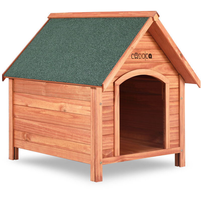 

Caseta para perros de madera 72x85x82 Casita para mascotas con apertura en el techo - Deuba