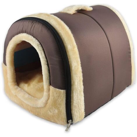 Caseta para perros, cama iglú portátil para gatos con cojín extraíble, lavable y cómoda, cueva para gatos, plegable, antideslizante y cálida para mascotas, cachorros, gatitos y conejos.