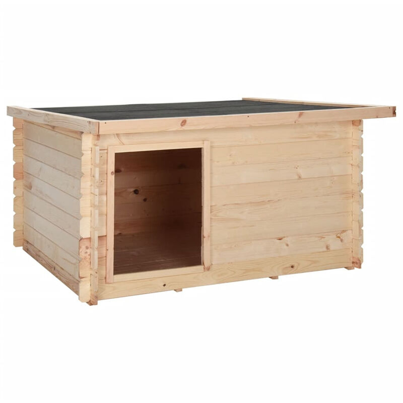 

Caseta para perros madera maciza de pino 150x120x80 cm 14 mm