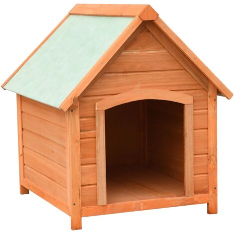 Caseta para perros madera maciza de pino y abeto 72x85x82 cm vidaXL - Marrón