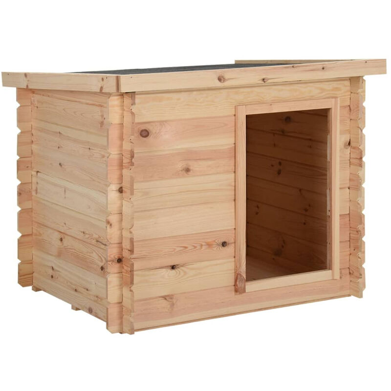 

Caseta para perros madera macizo de pino 80x80x100 cm 14 mm