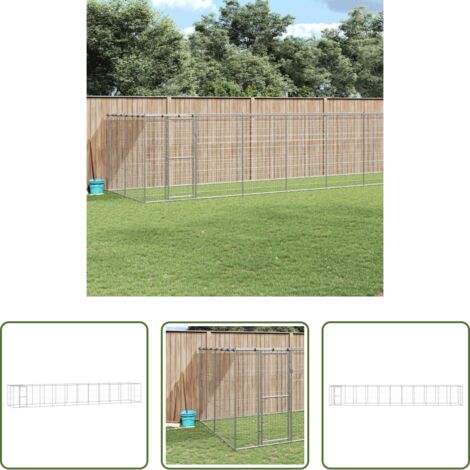 Caseta para perros -  Perrera de exterior de acero galvanizado con techo 26,62 m²