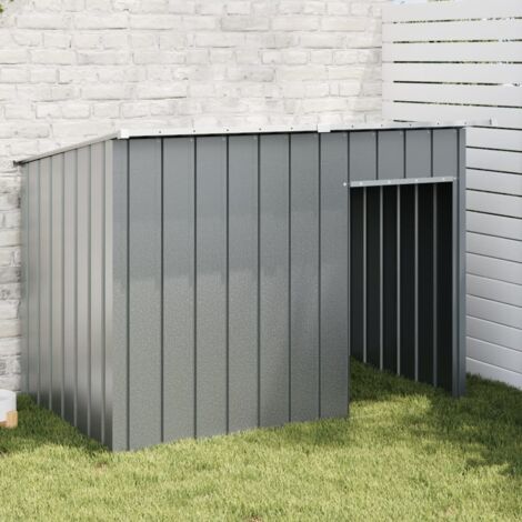 Caseta perros con tejado acero galvanizado gris 196x91x110 cm vidaXL