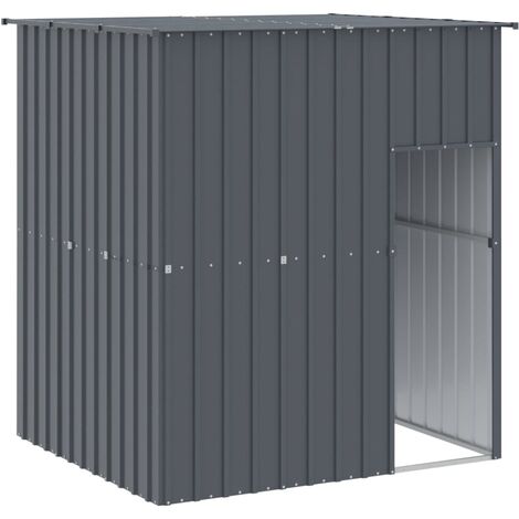 Caseta perros con tejado acero galvanizado gris 165x153x181 cm vidaXL