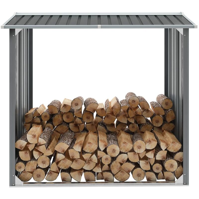 

Casetilla para leña acero galvanizado gris 172x91x154 cm - Gris