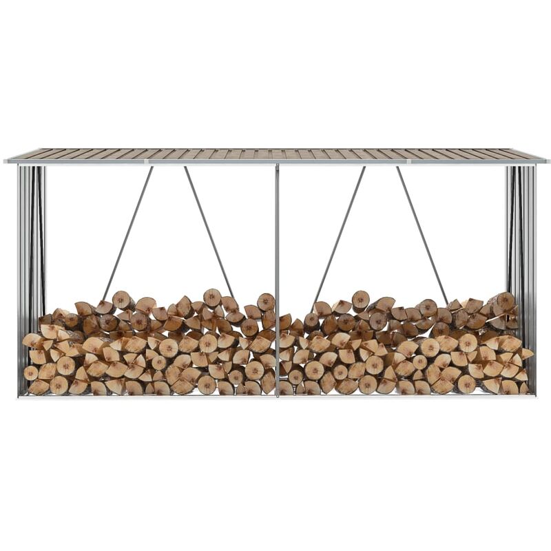 

Casetilla para leña acero galvanizado marrón 330x84x152 cm - Marrón