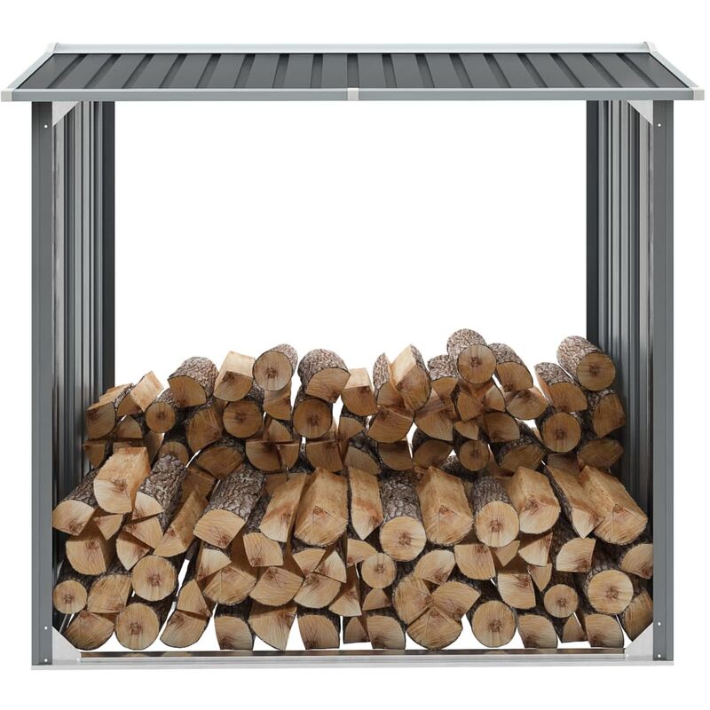 

Casetilla para leña acero galvanizado gris 172x91x154 cm