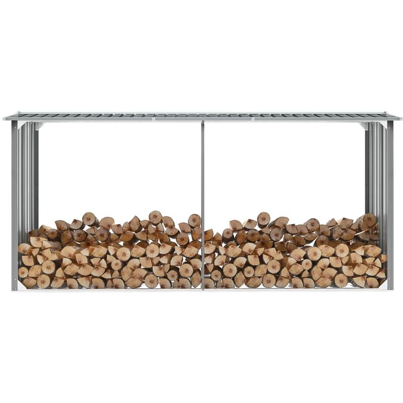 

Casetilla para leña acero galvanizado gris 330x92x153 cm