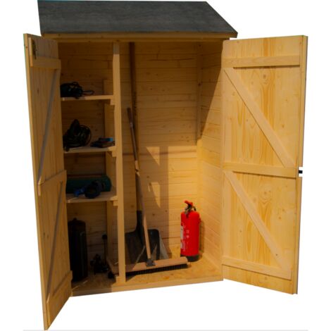 Casetta Armadio 120x60 in Legno per Attrezzi Giardino con Ripiani