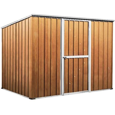 Casetta attrezzi Box garage in Acciaio Zincato 260x185cm x h1.92m - 85kg - 4,55 mq - LEGNO
