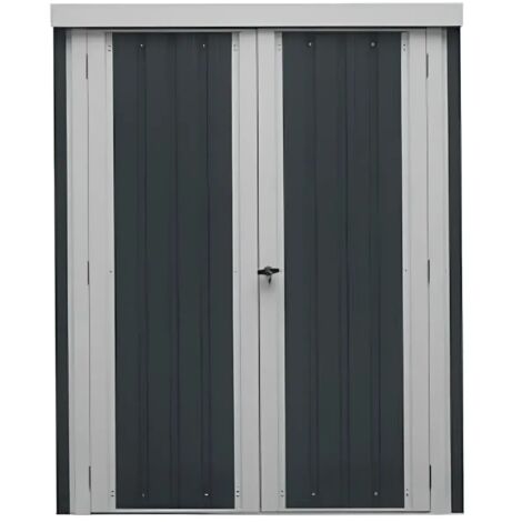 Casetta Big Box Giardino 140x81x180H cm Acciaio Antracite Doppia Porta