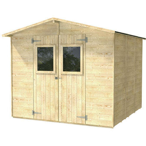 Casetta Box Capanno in Legno per Attrezzi con 2 Porte e Finestre 238X305X214Cm