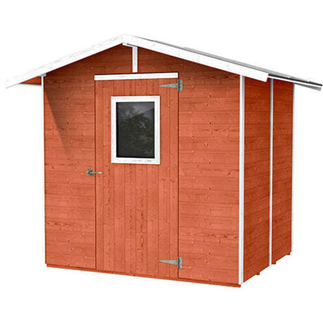 Casetta Box Capanno in Legno Salmone per Attrezzi con Porta e Finestra 200X305X214Cm