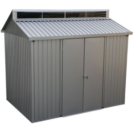 Casetta Box da Giardino 263,2x182,5x230,5 cm in Alluminio Grigio