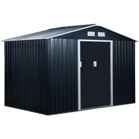 Casetta Box da Giardino 277x195x192 cm in Acciaio e PP Grigio