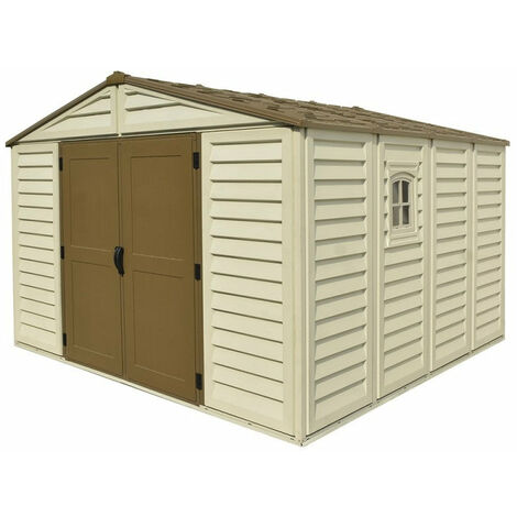 Casetta Box da Giardino 325x319x233 cm in PVC Avorio/Marrone