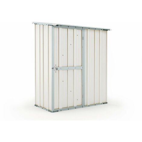 Casetta Box da Giardino in Lamiera di Acciaio Porta Utensili 155x100x192 cm Enaudi Bianca