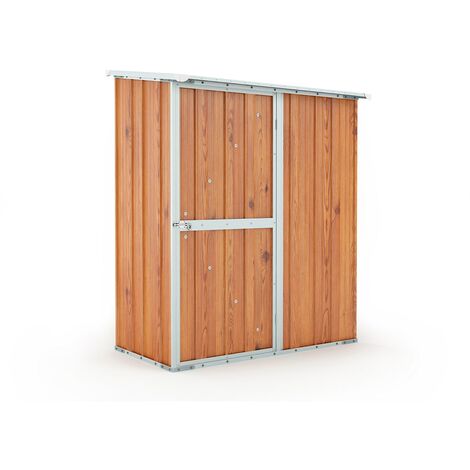 Casetta Box da Giardino in Lamiera di Acciaio Porta Utensili 155x100x192 cm Enaudi Legno