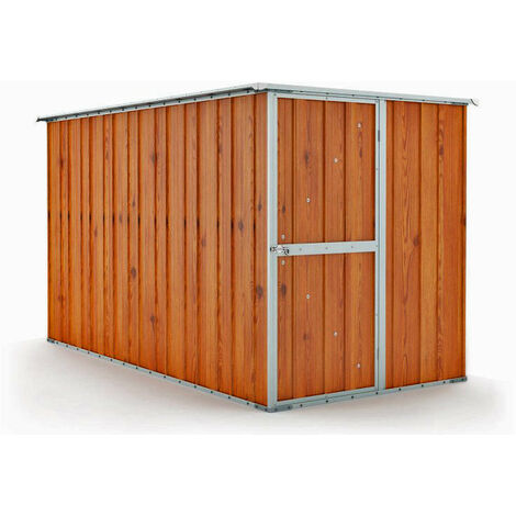 Casetta Box da Giardino in Lamiera di Acciaio Porta Utensili 175x307x182 cm Enaudi Legno