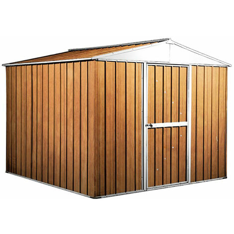 Casetta Box da Giardino in Lamiera di Acciaio Porta Utensili 276x260x212 cm Enaudi Legno