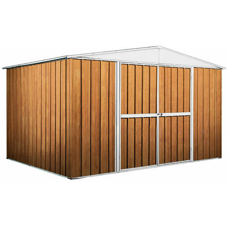 Casetta Box Da Giardino In Lamiera Legno Per Deposito Attrezzi 360x260x212cm Enaudi