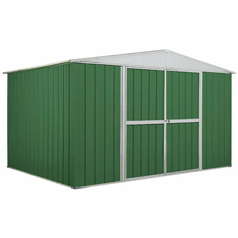 Casetta Box Da Giardino In Lamiera Verde Per Deposito Attrezzi 360x260x212cm Enaudi