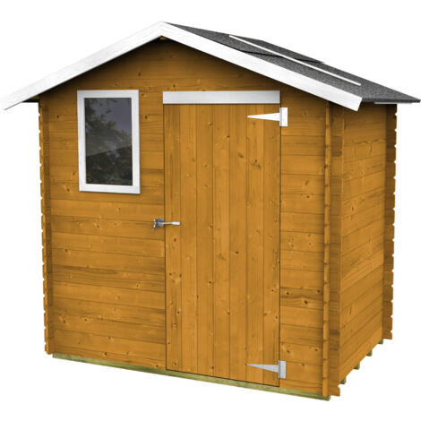 Casetta Box da Giardino per Attrezzi 198x130 cm con Porta Singola Cieca in Legno Castagno