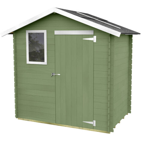 Casetta Box da Giardino per Attrezzi 198x130 cm con Porta Singola Cieca in Legno Verde