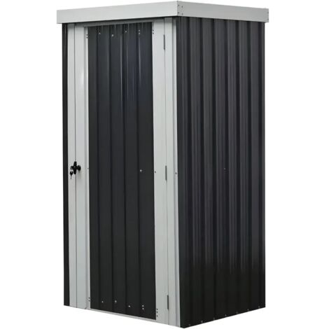 Casetta Box Giardino 98x81x180H cm Acciaio Antracite con Porta