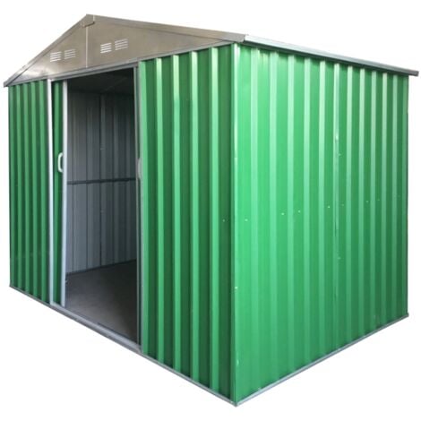 casetta da esterno in lamiera zincata domus "m" verde con porte scorrevoli 187x173x194 cm