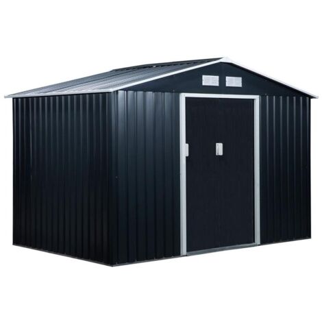 CASETTA DA GIARDINO A 2 PORTE IN ACCIAIO 277 X 195 X 192 CM GRIGIA