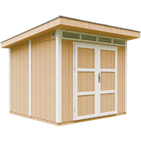 Casetta da Giardino di QUALITÀ PREMIUM 5,9m²-L279xW293cm-con Pavimento, Tegole Bituminose,Set di Vernici-Costruzione con pannelli LP Smartside - Capanno da giardino - TIMBELA M903A-Harvest Honey