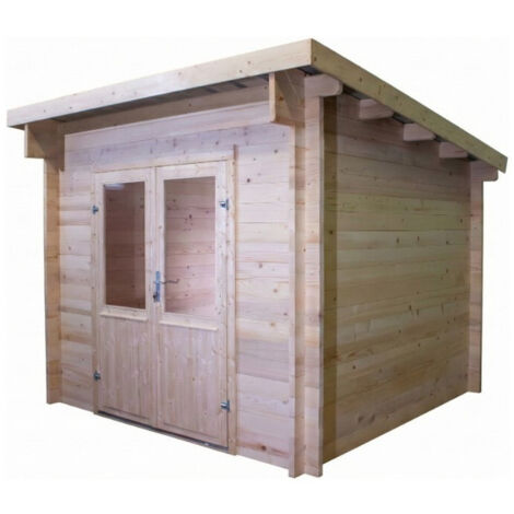 Casetta da giardino in legno 274x274 cm – Abete 42 mm con tetto in acciaio – Porta vetrata doppia – FA3030.02 Foresta