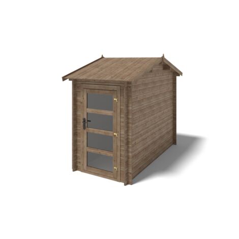 Casetta da giardino in legno - 4.50m2 - 1.50x3.00m - impregnata - 28mm - colore: marrone - DOM673