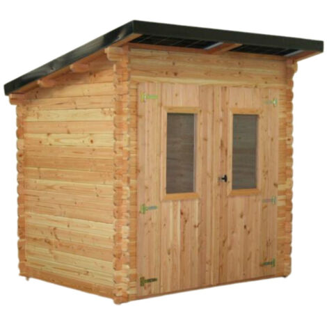 Casetta da giardino in legno Douglas 219x165 cm con fotovoltaico – Spessore 28 mm – 1 kWp solare incluso – LB2217.02D Foresta